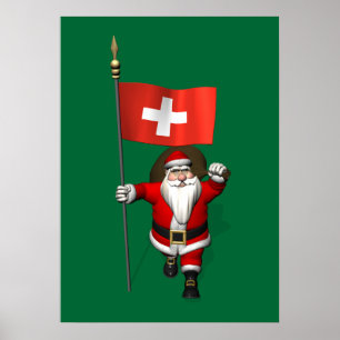 Póster Santa Claus Con El Fin De Suiza
