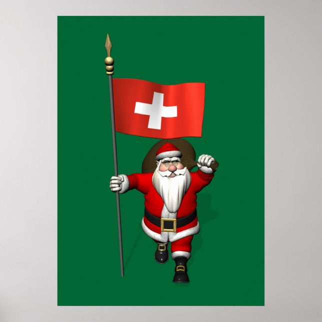 Póster Santa Claus Con El Fin De Suiza (Frente)