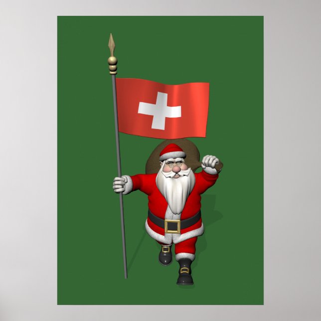 Póster Santa Claus Con El Fin De Suiza (Frente)