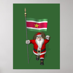 Póster Santa Claus Con El Fin De Surinam