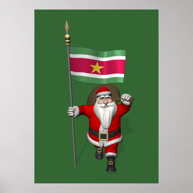 Póster Santa Claus Con El Fin De Surinam (Frente)