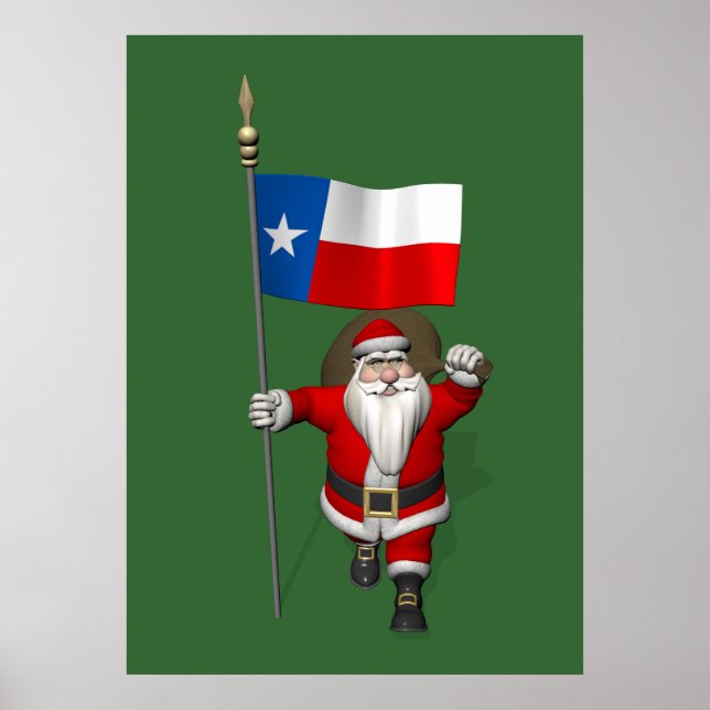 Póster Santa Claus con el fin de Texas (Frente)