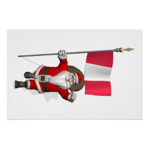 Póster Santa Claus Con El Fin Del Perú