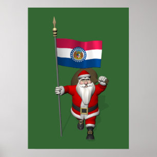 Póster Santa Claus Con El Firma De Misuri