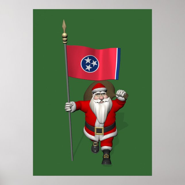 Póster Santa Claus Con El Firma De Tennessee (Frente)