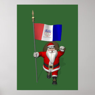 Póster Santa Claus Con El Firme De Cleveland