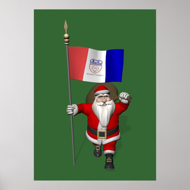 Póster Santa Claus Con El Firme De Cleveland (Frente)