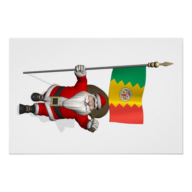 Póster Santa Claus Con El Firme De Los Angeles CA (Anverso)