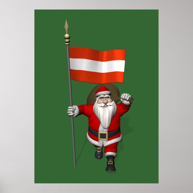 Póster Santa Claus Con El Firme De Österreich (Frente)