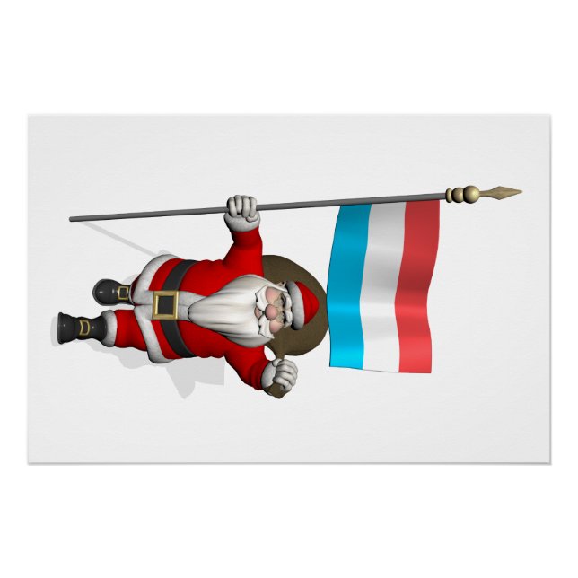 Póster Santa Claus Con Fines De Luxemburgo (Anverso)