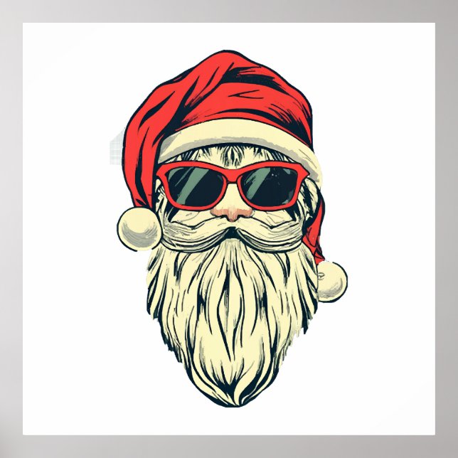 Póster santa claus con gafas (Frente)