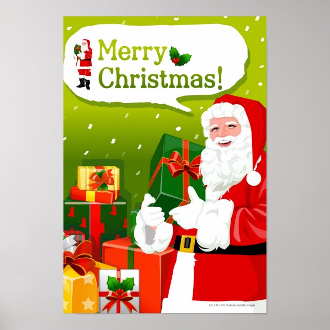 Póster Santa Claus con regalos (Frente)