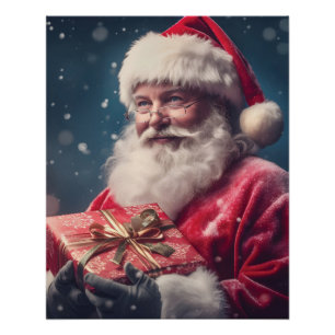 Póster Santa Claus con un diseño actual de Navidades