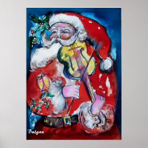 PÓSTER SANTA CLAUS CON VIOLÍN