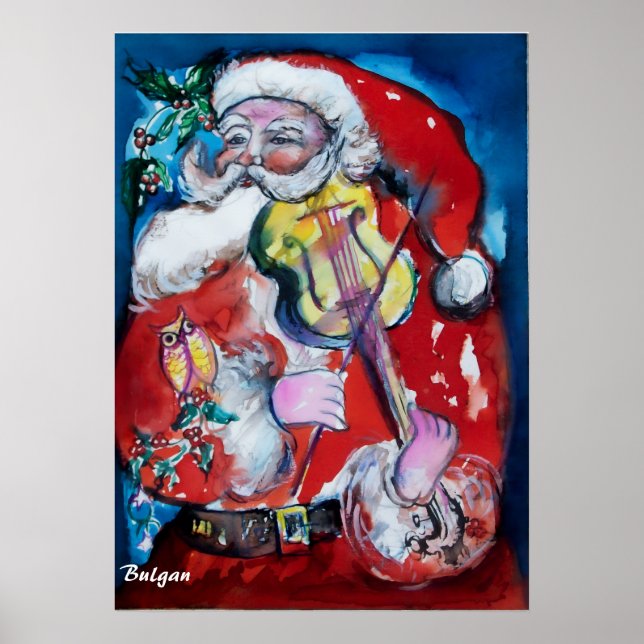 PÓSTER SANTA CLAUS CON VIOLÍN (Frente)