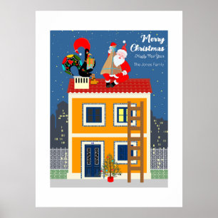 Póster Santa Claus conoce al Gallo Portugués