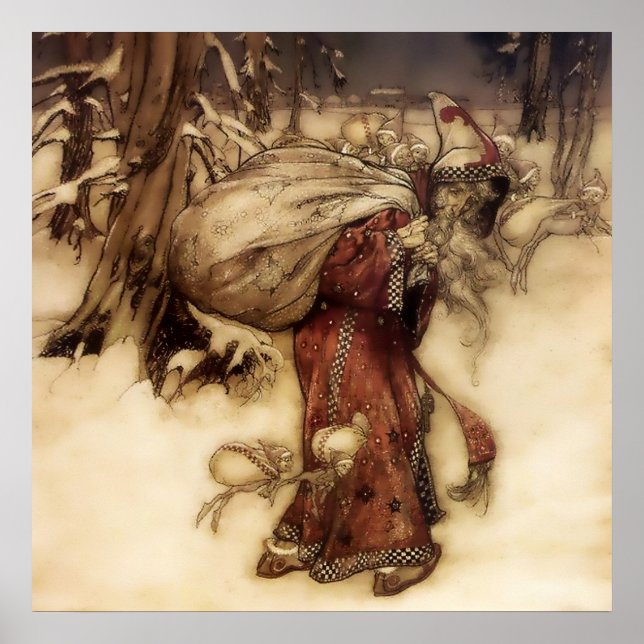 Póster “Santa Claus” de Arthur Rackham (Frente)