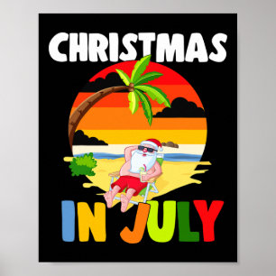 Póster Santa Claus de Navidad en Julio Gafas de Sol Celeb