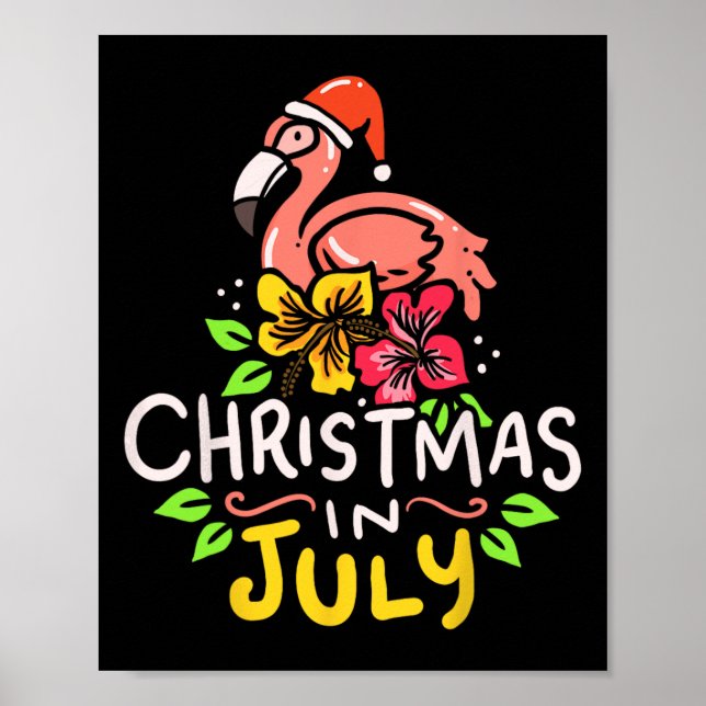 Póster Santa Claus de Navidad en julio Surf (Frente)