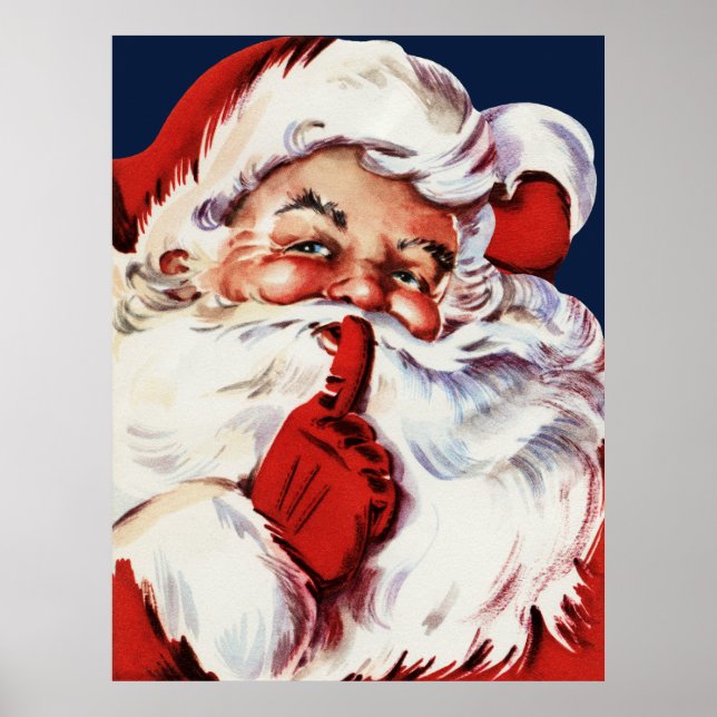 Póster Santa Claus dice SH-H-H (Frente)