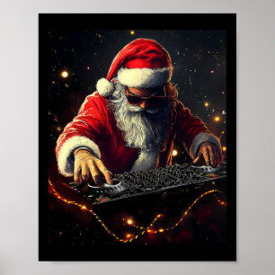 Póster Santa Claus Dj Hip Hop Navidades musicales se divi