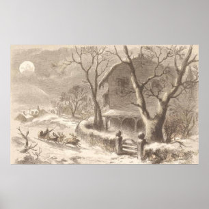 Póster Santa Claus en la víspera de los Navidades