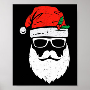 Póster Santa Claus enfrenta sol con Navidades de barba Go