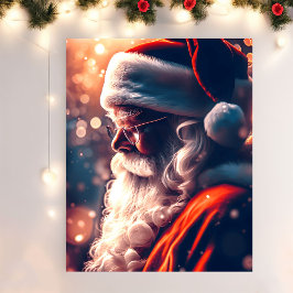 Póster Santa Claus Feliz Navidad