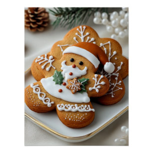 Póster Santa Claus Gingerbread Man