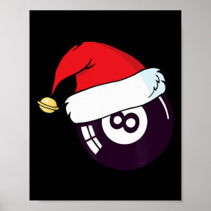 Póster Santa Claus Gorra Billiards 8 Navidades Ll