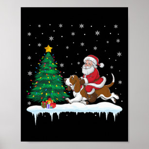 Póster Santa Claus Montando Apuestas Hound Dog Niños Chic