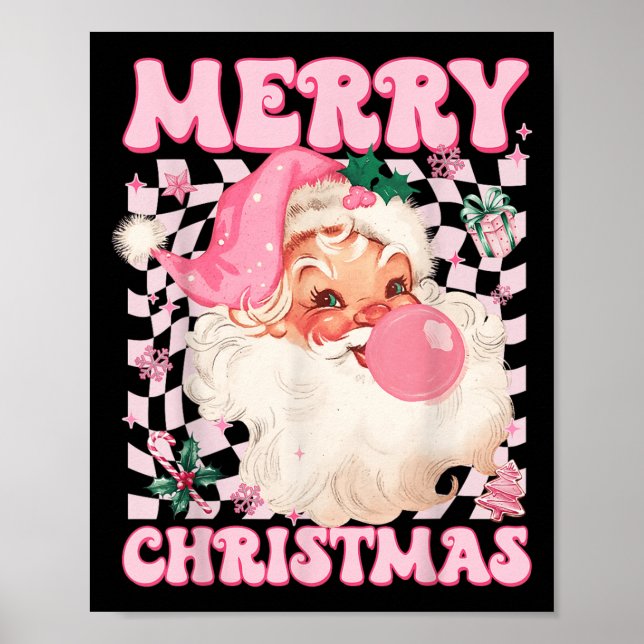 Póster Santa Claus Nk Sungles Blowing Bubble Gum Christma (Frente)