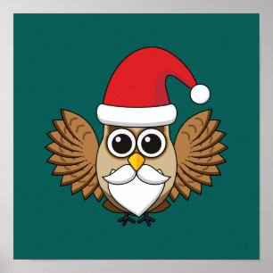 Póster Santa Claus Owl