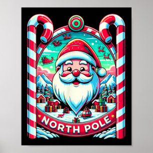 Póster Santa Claus Polo Norte Feliz Navidad