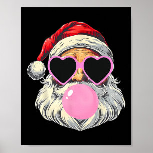 Póster Santa Claus resplandece la Goma de la Burbuja Rosa