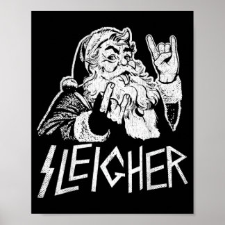 Póster Santa Claus Rock On Sleigher Goth Pesado