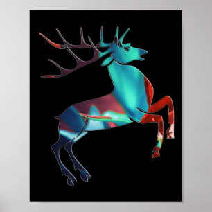 Póster Santa Claus tiene muchos renos - reno tulipán