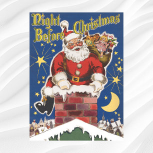 Póster Santa Claus Vintage, Era la Noche Antes de Navidad
