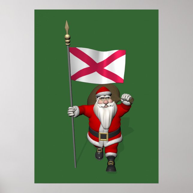 Póster Santa Claus With Ensign Of Northern Ireland (Frente)
