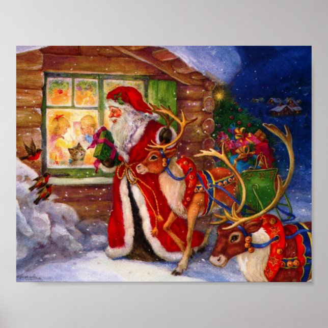 Póster Santa claus y rudolph (Frente)