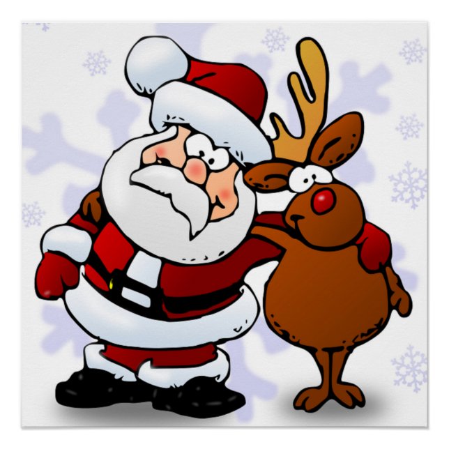 PÓSTER SANTA CLAUS Y RUDOLPH (Anverso)