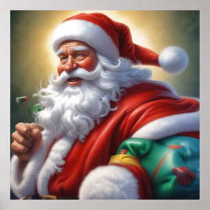 Póster Santa Cláusula Feliz Navidad Feliz Año Nuevo