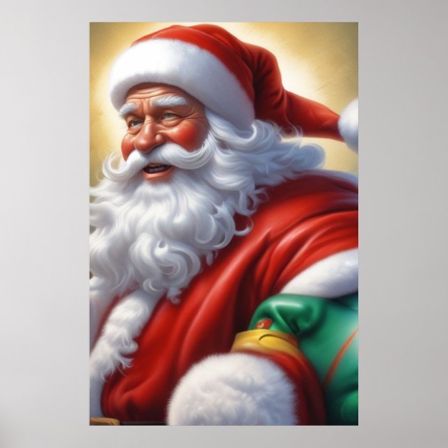Póster Santa Cláusula Feliz Navidad Feliz Año Nuevo (Frente)