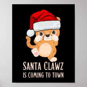 Póster SANTA CLAWZ VIENE A LA CIUDAD DE divertidas X-mas