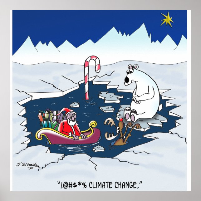 Póster Santa & Climate Change (Frente)