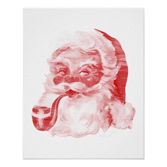 Póster Santa con estilo Letrpresor Retro (Anverso)