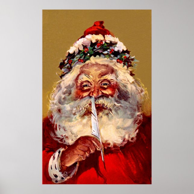 Póster Santa con plumas (Frente)