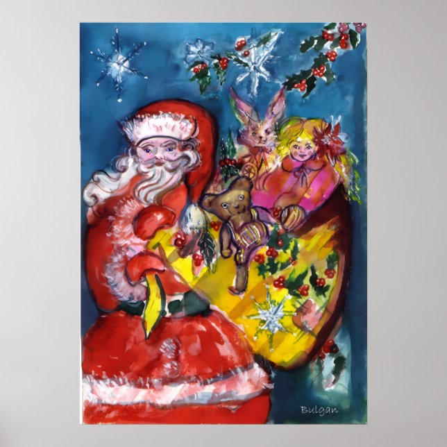 PÓSTER SANTA CON REGALOS (Frente)
