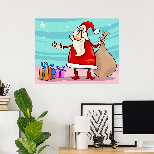 Póster Santa con regalos y un saco (Subido por el creador)
