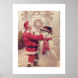 Póster Santa Construye Un Estilo Vintage De Hombre De Nie